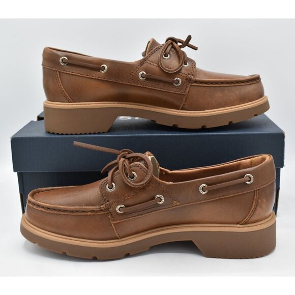 Sperry Womens Size 11 Wells Brown Leather Nubuck Slip On Boat Shoes - Picture 10 of 13